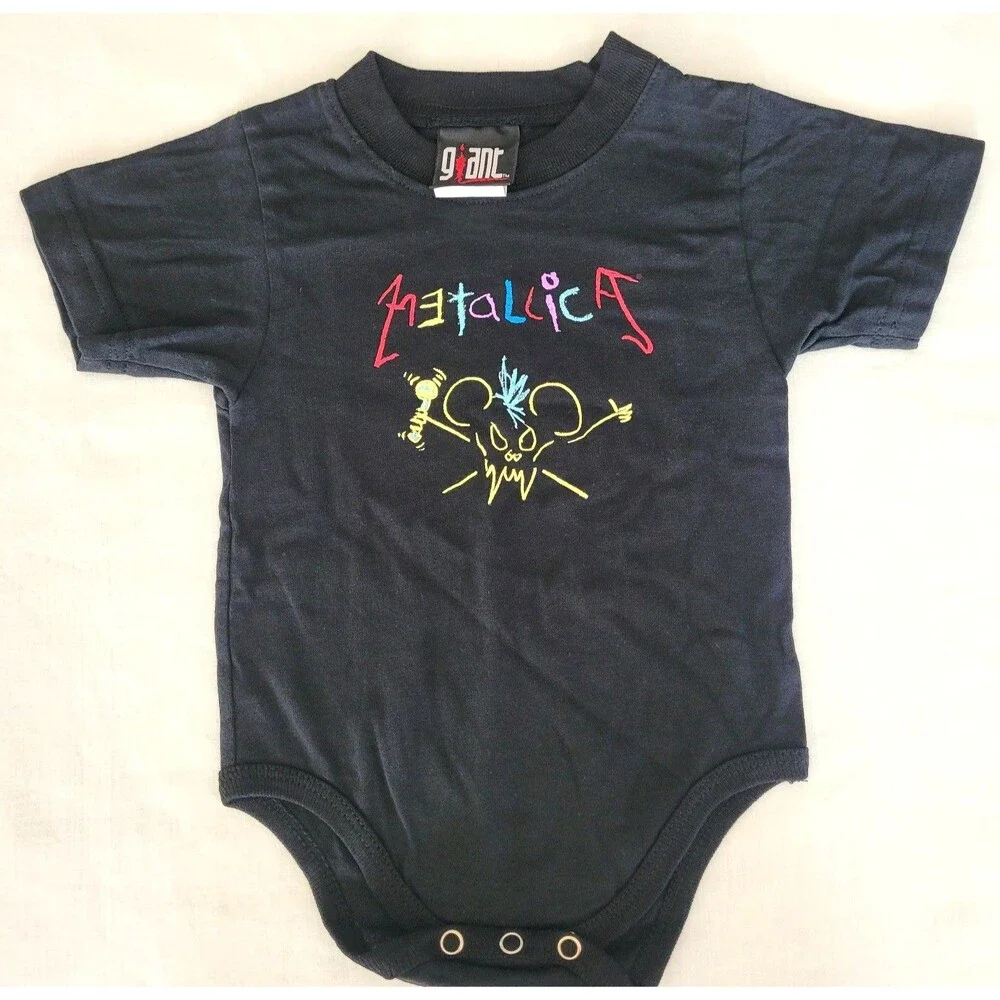 Giant Metallica Crayon Scary Guy Baby Bodysuit 12 Months NWOT Rock